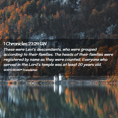 Picture 02 - 1 Chronicles 23:24 GW - These were Levi’s descendants, who were grouped - Bible Verse Picture