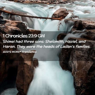 Picture 02 - 1 Chronicles 23:9 GW - Shimei had three sons: Shelomith, Haziel, and - Bible Verse Picture