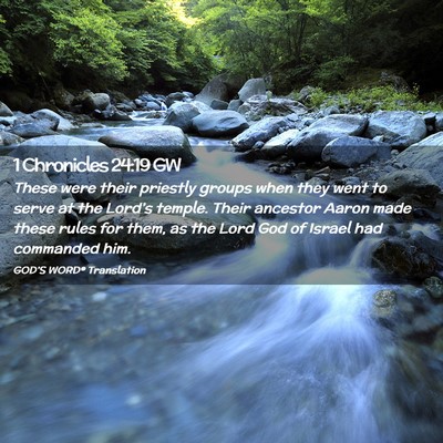 Picture 02 - 1 Chronicles 24:19 GW - These were their priestly groups when they went - Bible Verse Picture