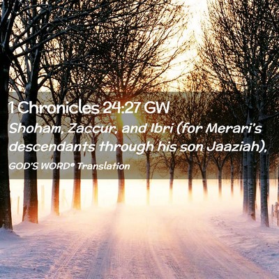 Picture 02 - 1 Chronicles 24:27 GW - Shoham, Zaccur, and Ibri (for Merari’s - Bible Verse Picture