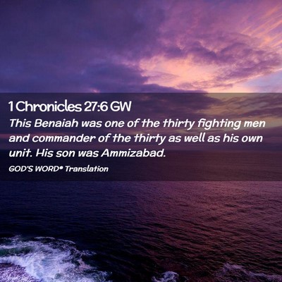 Picture 02 - 1 Chronicles 27:6 GW - This Benaiah was one of the thirty fighting men - Bible Verse Picture