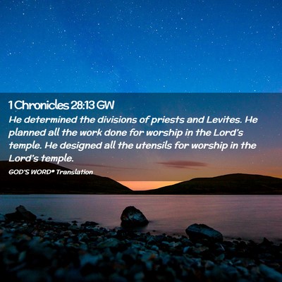 Picture 02 - 1 Chronicles 28:13 GW - He determined the divisions of priests and - Bible Verse Picture