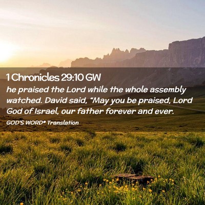 Picture 02 - 1 Chronicles 29:10 GW - he praised the Lord while the whole assembly - Bible Verse Picture