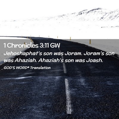 Picture 02 - 1 Chronicles 3:11 GW - Jehoshaphat’s son was Joram. Joram’s son was - Bible Verse Picture
