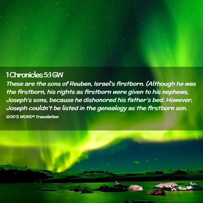 Picture 02 - 1 Chronicles 5:1 GW - These are the sons of Reuben, Israel’s - Bible Verse Picture