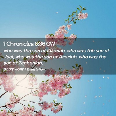Picture 02 - 1 Chronicles 6:36 GW - who was the son of Elkanah, who was the son of - Bible Verse Picture