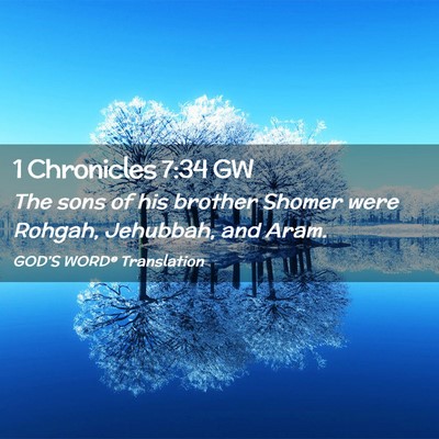 Picture 02 - 1 Chronicles 7:34 GW - The sons of his brother Shomer were Rohgah, - Bible Verse Picture