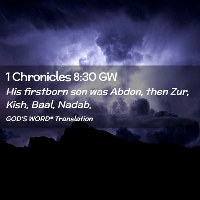 Picture 02 - 1 Chronicles 8:30 GW - His firstborn son was Abdon, then Zur, Kish, - Bible Verse Picture