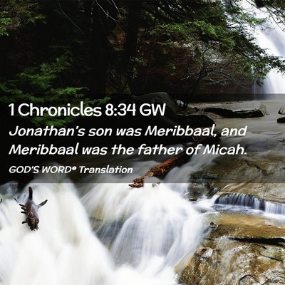 Picture 02 - 1 Chronicles 8:34 GW - Jonathan’s son was Meribbaal, and Meribbaal was - Bible Verse Picture