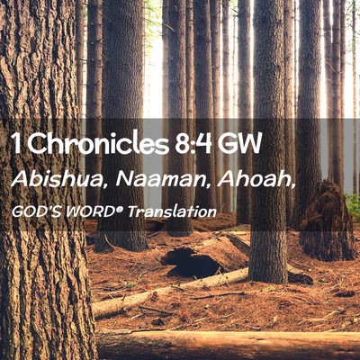 Picture 02 - 1 Chronicles 8:4 GW - Abishua, Naaman, - Bible Verse Picture