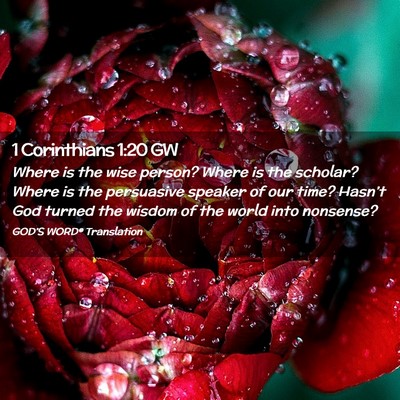 Picture 02 - 1 Corinthians 1:20 GW - Where is the wise person? Where is the scholar? - Bible Verse Picture