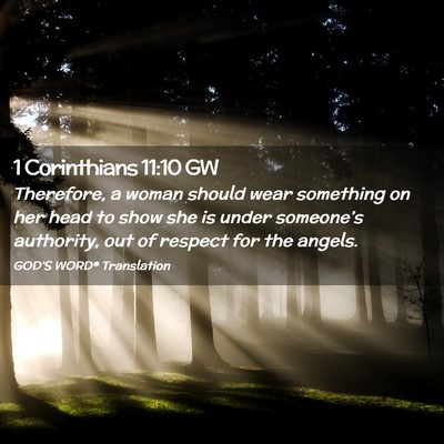 Picture 02 - 1 Corinthians 11:10 GW - Therefore, a woman should wear something on her - Bible Verse Picture
