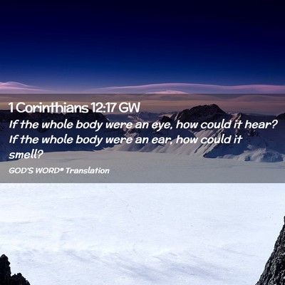 Picture 02 - 1 Corinthians 12:17 GW - If the whole body were an eye, how could it hear? - Bible Verse Picture