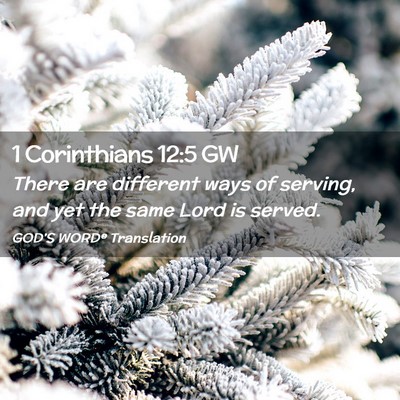 Picture 02 - 1 Corinthians 12:5 GW - There are different ways of serving, and yet the - Bible Verse Picture