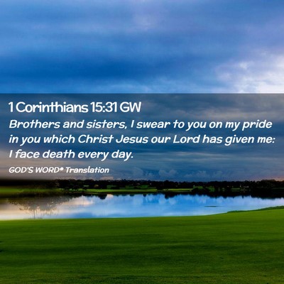 Picture 02 - 1 Corinthians 15:31 GW - Brothers and sisters, I swear to you on my pride - Bible Verse Picture