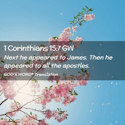 Picture 02 - 1 Corinthians 15:7 GW - Next he appeared to James. Then he appeared to - Bible Verse Picture