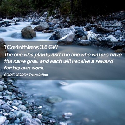 Picture 02 - 1 Corinthians 3:8 GW - The one who plants and the one who waters have - Bible Verse Picture