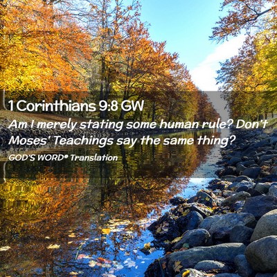 Picture 02 - 1 Corinthians 9:8 GW - Am I merely stating some human rule? Don’t - Bible Verse Picture