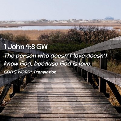 Picture 02 - 1 John 4:8 GW - The person who doesn’t love doesn’t know God, - Bible Verse Picture