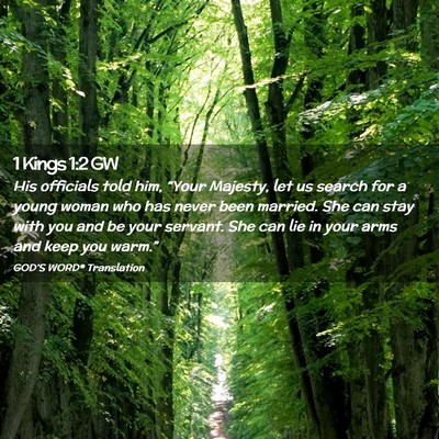 Picture 02 - 1 Kings 1:2 GW - His officials told him, “Your Majesty, let us - Bible Verse Picture
