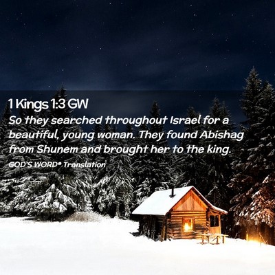 Picture 02 - 1 Kings 1:3 GW - So they searched throughout Israel for a - Bible Verse Picture