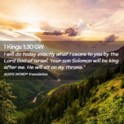Picture 02 - 1 Kings 1:30 GW - I will do today exactly what I swore to you by - Bible Verse Picture