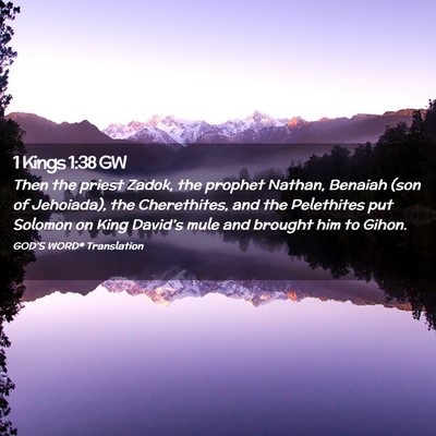 Picture 02 - 1 Kings 1:38 GW - Then the priest Zadok, the prophet Nathan, - Bible Verse Picture