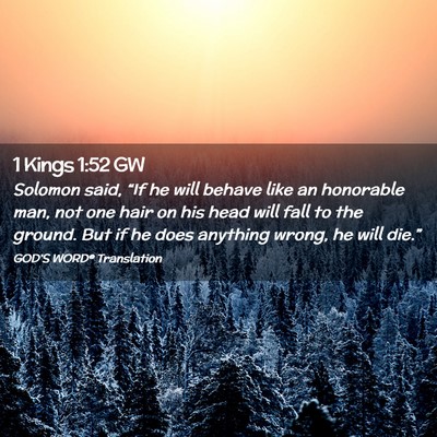 Picture 02 - 1 Kings 1:52 GW - Solomon said, “If he will behave like an - Bible Verse Picture
