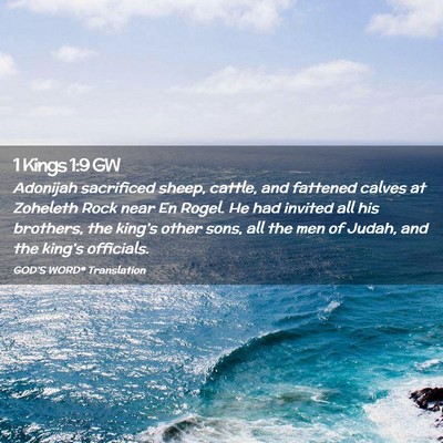 Picture 02 - 1 Kings 1:9 GW - Adonijah sacrificed sheep, cattle, and fattened - Bible Verse Picture