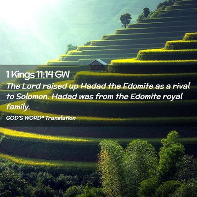 Picture 02 - 1 Kings 11:14 GW - The Lord raised up Hadad the Edomite as a rival - Bible Verse Picture