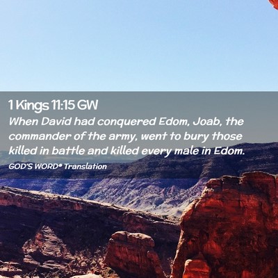 Picture 02 - 1 Kings 11:15 GW - When David had conquered Edom, Joab, the - Bible Verse Picture