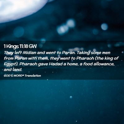 Picture 02 - 1 Kings 11:18 GW - They left Midian and went to Paran. Taking some - Bible Verse Picture