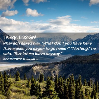 Picture 02 - 1 Kings 11:22 GW - Pharaoh asked him, “What don’t you have here - Bible Verse Picture