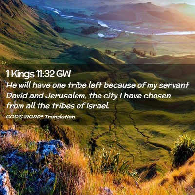 Picture 02 - 1 Kings 11:32 GW - He will have one tribe left because of my servant - Bible Verse Picture