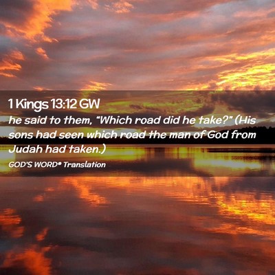 Picture 02 - 1 Kings 13:12 GW - he said to them, “Which road did he take?” - Bible Verse Picture