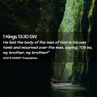 Picture 02 - 1 Kings 13:30 GW - He laid the body of the man of God in his own - Bible Verse Picture