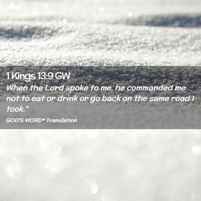 Picture 02 - 1 Kings 13:9 GW - When the Lord spoke to me, he commanded me not to - Bible Verse Picture