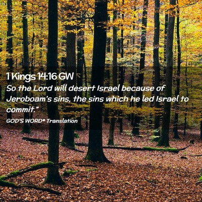 Picture 02 - 1 Kings 14:16 GW - So the Lord will desert Israel because of - Bible Verse Picture