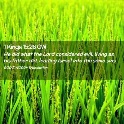 Picture 02 - 1 Kings 15:26 GW - He did what the Lord considered evil, living as - Bible Verse Picture