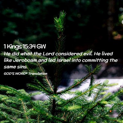 Picture 02 - 1 Kings 15:34 GW - He did what the Lord considered evil. He lived - Bible Verse Picture