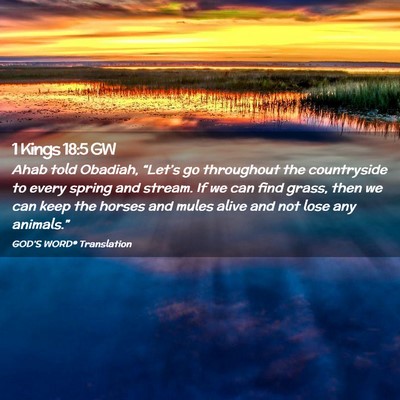 Picture 02 - 1 Kings 18:5 GW - Ahab told Obadiah, “Let’s go throughout the - Bible Verse Picture