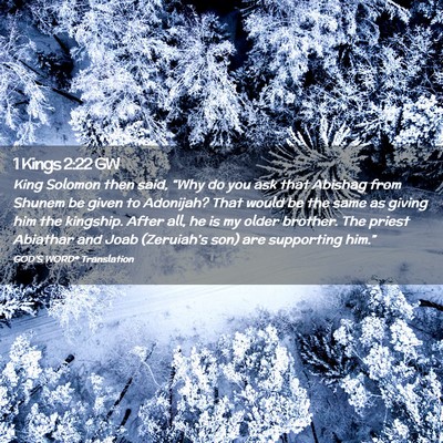 Picture 02 - 1 Kings 2:22 GW - King Solomon then said, “Why do you ask that - Bible Verse Picture