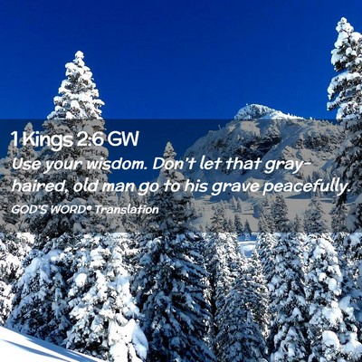 Picture 02 - 1 Kings 2:6 GW - Use your wisdom. Don’t let that gray-haired, - Bible Verse Picture