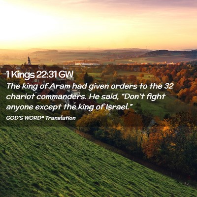Picture 02 - 1 Kings 22:31 GW - The king of Aram had given orders to the 32 - Bible Verse Picture