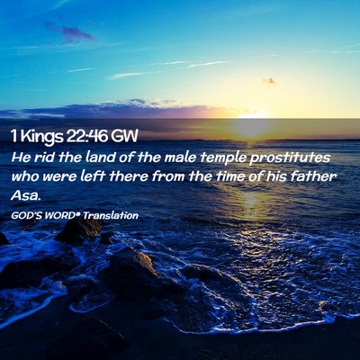 Picture 02 - 1 Kings 22:46 GW - He rid the land of the male temple prostitutes - Bible Verse Picture