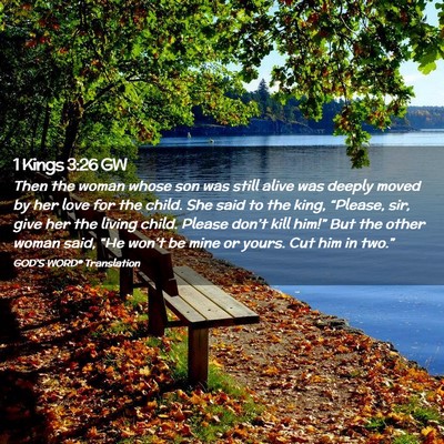 Picture 02 - 1 Kings 3:26 GW - Then the woman whose son was still alive was - Bible Verse Picture