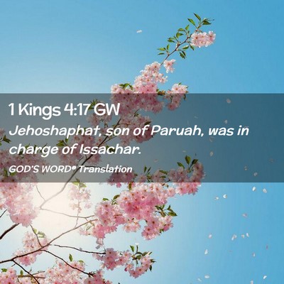 Picture 02 - 1 Kings 4:17 GW - Jehoshaphat, son of Paruah, was in charge of - Bible Verse Picture