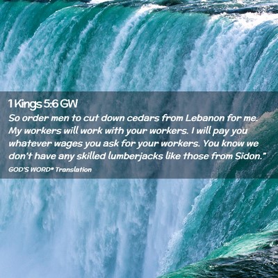 Picture 02 - 1 Kings 5:6 GW - So order men to cut down cedars from Lebanon for - Bible Verse Picture