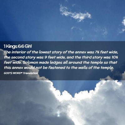 Picture 02 - 1 Kings 6:6 GW - The interior of the lowest story of the annex was - Bible Verse Picture
