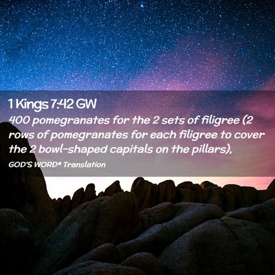 Picture 02 - 1 Kings 7:42 GW - 400 pomegranates for the 2 sets of filigree (2 - Bible Verse Picture